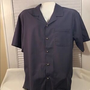 New AKWA Mens Navy short sleeve Camp Shirt